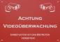 Preview: "Achtung Videoüberwachung...." Alu Hinweisschild